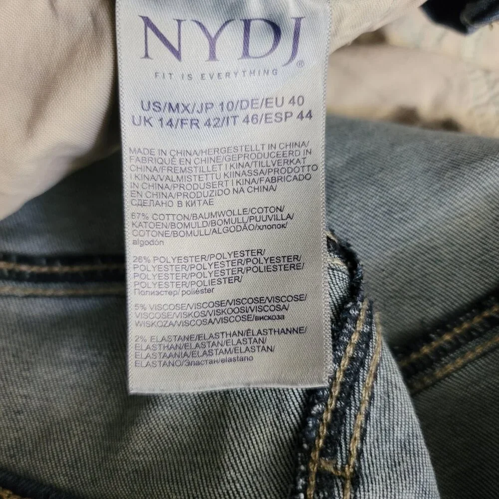 NYDJ Relaxed Straight Ankle Jeans Size 10 Medium Wash Lift Tuck Stretch Denim - Picture 8 of 14